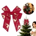 thumbnail image 2 of Multi-Loop Polyester Christmas Bow 24-Pack Holiday Print Reindeer Merry Christmas Ribbon 4-Loop Bows For Tree Garland Gift Box And Party Decor, 2 of 9