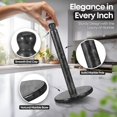 thumbnail image 4 of Marble Paper Towel Holder 12 inch (Black Marble) Kitchen Paper Towels Roll Dispenser Stand Rack with Marble Pole and Weight Base for Countertop Tables Home Dining Bathroom Storage, 4 of 8