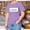 Purple, variant on Stylish Graphic Print Short Sleeve Tee Shirt For Teen Girls And Kids Casual Comfortable Daily Wear Tops Short Sleeve Shirt for Girls Tees Kids Tshirts Clothes Summer Tops T-Shirt