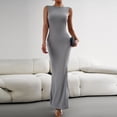 thumbnail image 5 of Enjoytime Dresses for Women Crew Neck Sleeveless Textured Bodycon Maxi Dress Slim Flare Hem Elegant Party Dress, 5 of 8