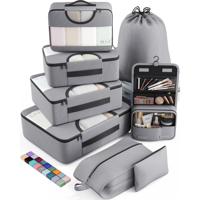 Juego de 8 unidades Packing Cubes Veken para viajes, bolsas organizadoras de maletas