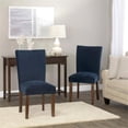 thumbnail image 2 of HomePop Chaise de Salle à Manger d'Appoint Classique Parsons Rembourrée, Velours Marine (Ensemble de 2), 2 of 15