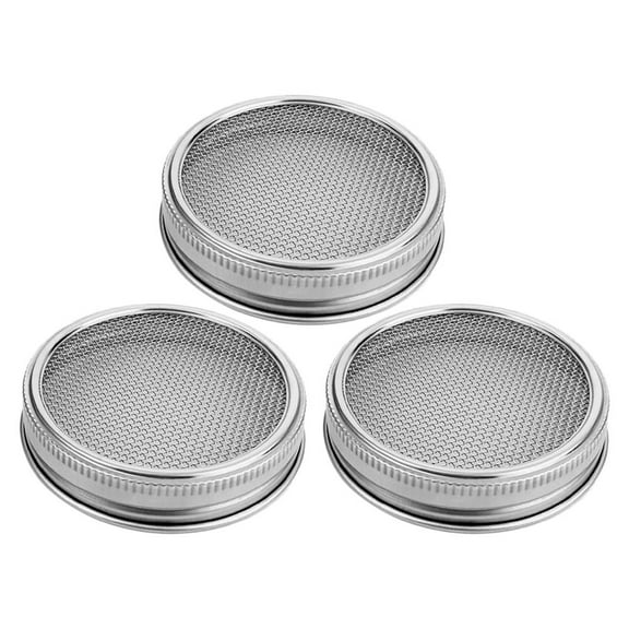 Masteelf 3pcs Stainless Steel Sprouting Lids For Wide Mouth Mason Jars Reusable Mesh Germination Lids For Growing Sprouts Sprouting Lids 70mm