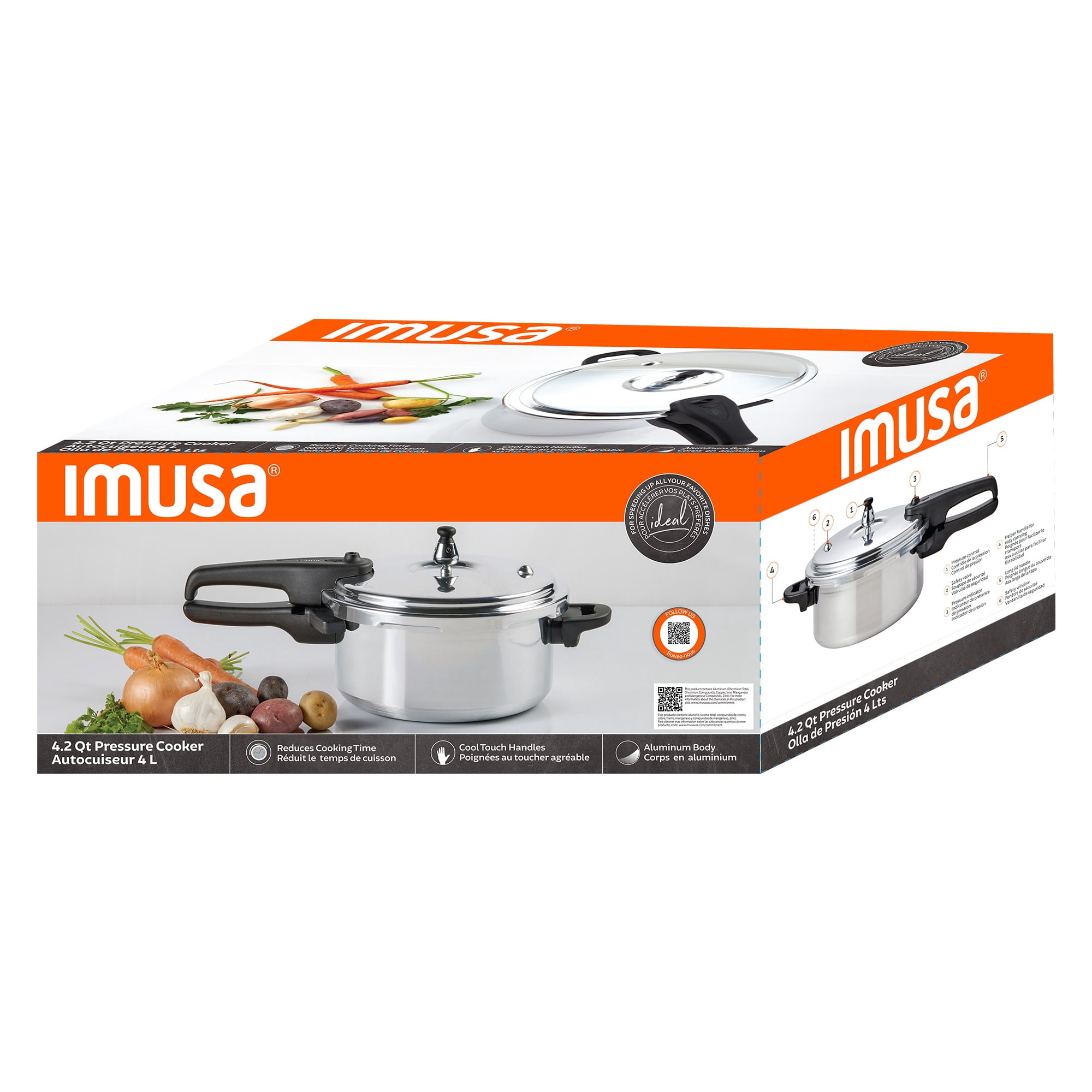 IMUSA 4.2Qt Basic Pressure Cooker