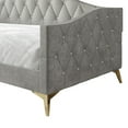 thumbnail image 6 of Castle Place Modern Camelback Silhouette Upholstered Tufted Twin Daybed, Silver Gray, 6 of 7