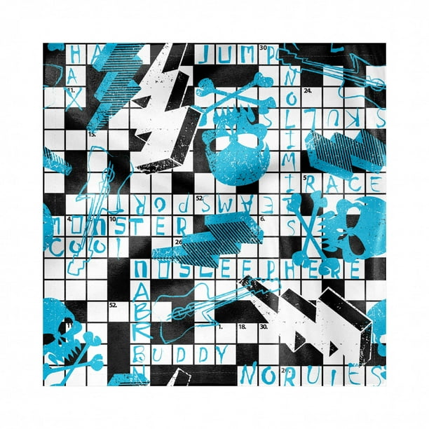 Retro Decorative Napkins Set of 4, Crossword Puzzle Theme ...