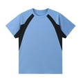 thumbnail image 6 of YLSDY Men's Summer Workout T-Shirts Quick Dry Breathable Surfing Sporty Tees 2025 Fashion Color Block Oversized Tshirts Sky Blue L, 6 of 7