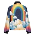 thumbnail image 6 of Jackets for Women Winter Coat Jackets Flannel Stand Collar Jacket(Rainbow Clouds Splash Art,Size:S-4XL), 6 of 7