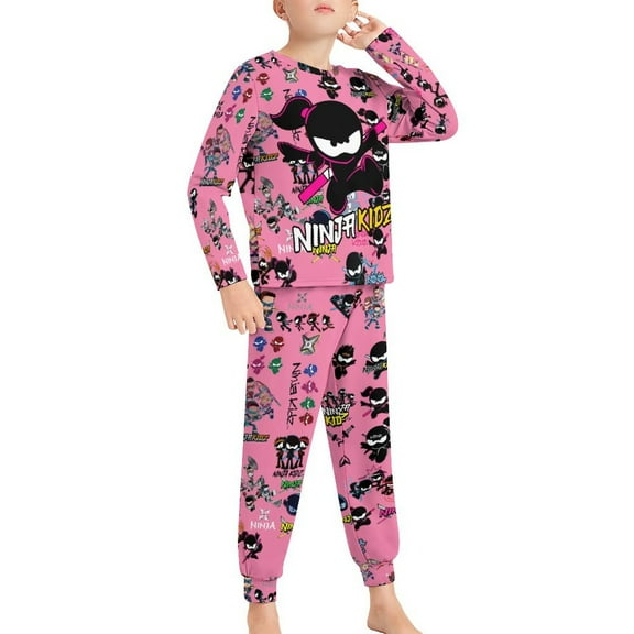 Ninja TV Kidz Pajama Suit Sleepwear Long Sleeve Pants And Tops 2-Piece Paj Set Jams