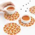 thumbnail image 4 of Leather Coasters with Heat-resistant for Drinks, Cute Juicy Red Orange -标题2 Round Shape, 4 of 5