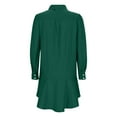thumbnail image 5 of Dresses for Women Tunic Shirt Mini Dress Long Sleeves Short Dress Button Up Ruffle Hem Shift Dresses with Pockets, 5 of 6