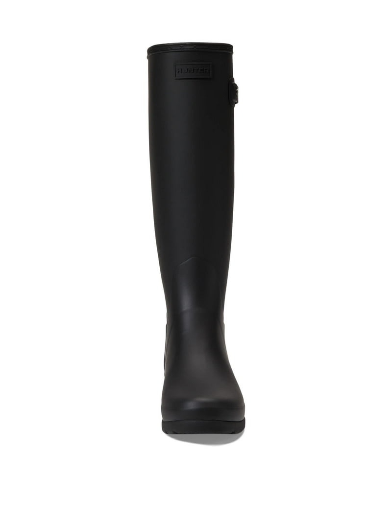 Hunter Women's Refined Tall Studded Back Strap Rain Boots, Black