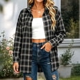 thumbnail image 7 of Vivianyo HD Women's Plaid Flannel Shirt, Oversized Collar Long Sleeve Button Front Shacket Top, Fall Winter Coat for Women Outdoor Layer Wear, Sizes S-3XL, 7 of 7