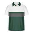 thumbnail image 4 of HOMADLES polo Shirts for Men Pique polo Color Block Lapel polo Shirt Green M, 4 of 5