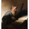 thumbnail image 2 of Jan Lievens 12x13 Black Ornate Wood Framed Double Matted Museum Art Print Titled: Apostle Paul (1627), 2 of 5