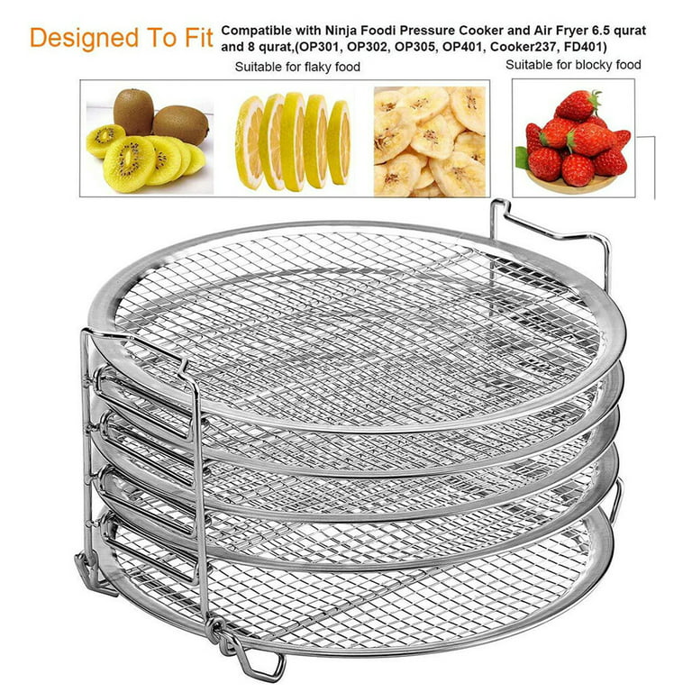 ROBOT-GXG Stainless Steel Dehydrator Rack 5-layer Air Fryer Stand Pressure  Cooker Accessories Replacement for Ninja Foodi 