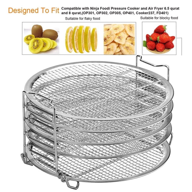 Maoww Stainless Steel Dehydrator Rack 5-layer Air Fryer Stand Pressure Cooker Accessories Replacement for Ninja Foodi
