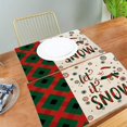 thumbnail image 5 of Juego de 4 tapetes de cocina reversibles de algodón con diseño de nieve invernal, 5 of 5