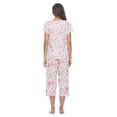 thumbnail image 4 of Casual Nights Women's Short Sleeve Embroidered Floral Capri Pajama Set, 4 of 5