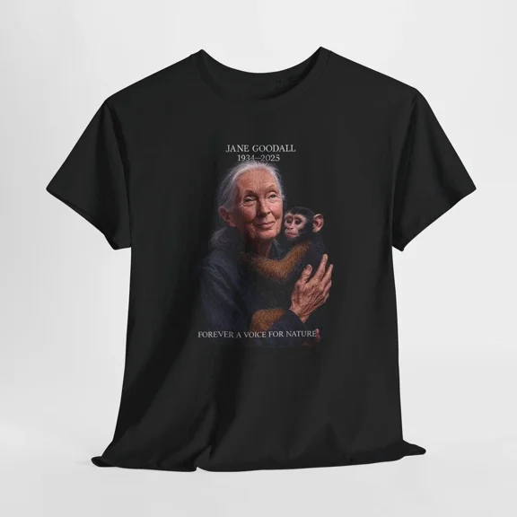 Reprint Rare Jane Goodall Tribute T-Shirt Conservationist Tee Unisex Cotton Nature