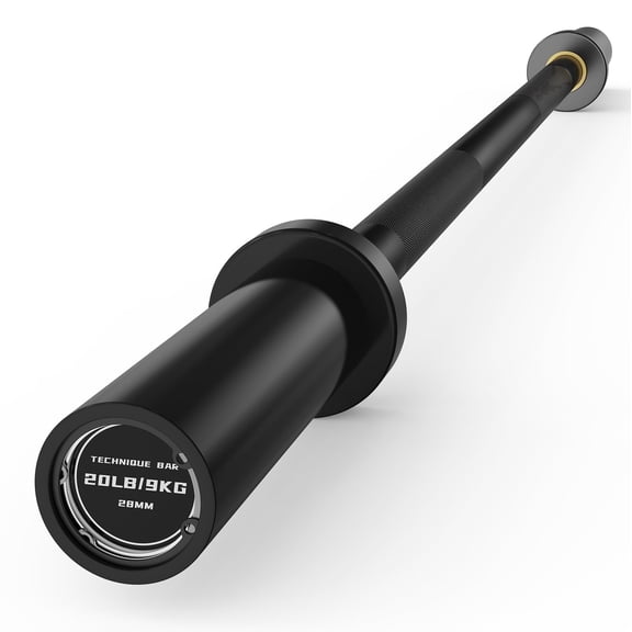 ROALW 4FT Olympic Barbell, 500LB Capacity 2-Inch Olympic Weight Bar, Heavy Duty Barbell for Squats, Deadlifts & Powerlifting, Fits 2-Inch Plates, Black