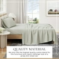 thumbnail image 2 of Cotton Heathered Melange Jersey Knit Bed Sheet Set (Twin / Twin XL, Green), 2 of 7