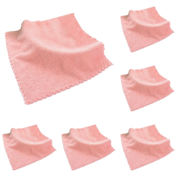 YWIYIUD 6PCS Soft Washcloths 10x10 Inches , Thick and Absorbent Bathroom Bath Facial Towel, Reusable Microfiber Kitchen & Home Cleaning Towels