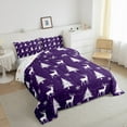 thumbnail image 3 of jejeloiu Merry Christmas Bedding Comforter Set,Xmas Tree Deer Twin Comforter Sets,Purple White Snowflake Bedding Set For Girl,Red White Home Decor Reversible,2pcs, 3 of 8
