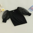 thumbnail image 4 of Robes de Fête Princesse pour Bébé Fille Manches Bouffantes en Gaze Robe de Concours Mini Décontractée Vêtements Noir 2-3 Ans, 4 of 7