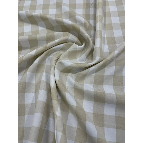 1" Checkered Gingham PolyPoplin Fabric by The Yard - 60 Inch Wide for Sewing, Quilting, Tablecloths, Curtains, Apparel, Crafting, DIY Projects