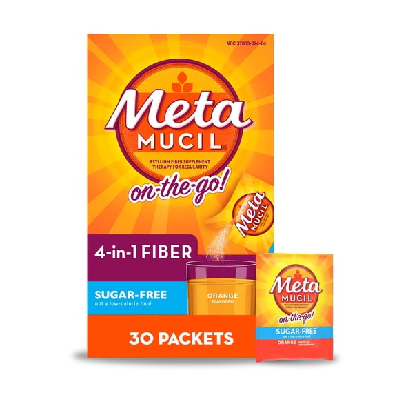 Metamucil On the Go Fiber, Sugar-Free, Psyllium Husk, 30 Packets