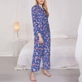 thumbnail image 3 of Pofeuu Beautiful Koi Fish Print Womens Pajamas Set Long Sleeve Sleepwear Button Down Nightwear Soft Pj Lounge Sets Button Down Pajamas Women-XX-Large, 3 of 7