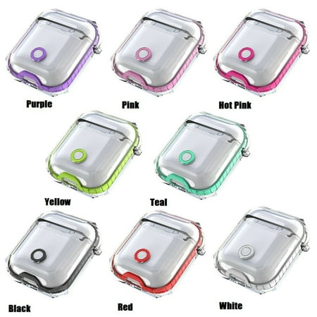 For Apple AirPods 2nd Gen 2019 (Wireless Charging Model)Clear Hard Case with Silicone Shock Proof Bumper Protective Case Cover - Hot