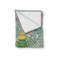 thumbnail image 2 of Frogs Soft Flannel Fleece Throw Blanket, Amphibian Animal Prince on Girls Hand Swirling Lines and Stars Fairytale Themed, Cozy Plush for Indoor and Outdoor Use, 60" x 80", Multicolor, by Ambesonne, 2 of 5