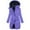 Purple, variant on Coorders Women's Heavyweight Winter Jacket with Hooded, Snow Water Repellent Outwear Puffer Jacket Coat ,Women's Plus Purple,Size XXXL