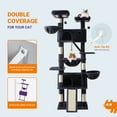 thumbnail image 3 of Allewie 81 Inches Multi-Level Tall Cat Tree for Large Cat, Cat Climbing Tree with Cat Condo and Hammock, Scratching Post, Wide Base, Blue, 3 of 7
