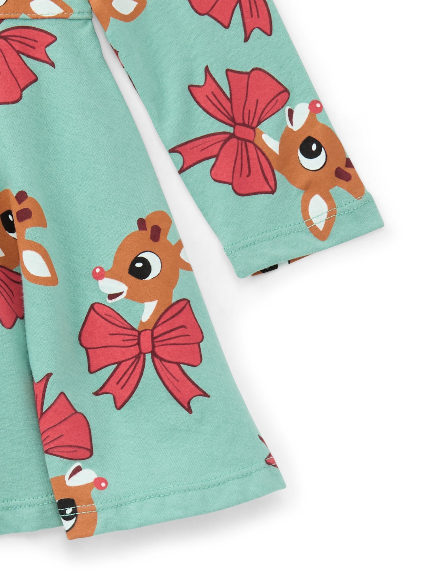 Rudolph Toddler Girls' Print Dress with Long Sleeves, Sizes 12M-5T