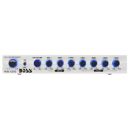 BOSS Audio Systems AVA1210 Car Audio Equalizer 7 Band Pre-Amp With Gold-Plated Front/Rear and Subwoofer Outputs, DPS Processor
