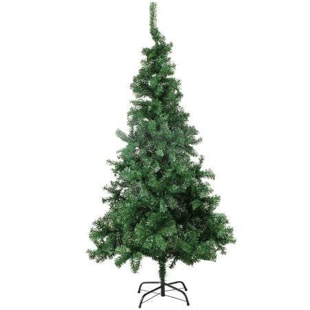 6' Artificial Christmas Tree Unlit - 6ft Fake Christmas Pine Tree 660 Tips Green 6 Foot Christmas Tree with Plastic Base for Holidays 6' x