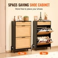 thumbnail image 4 of STAWAY Rattan Shoe Cabinet - Stylish 2 Flip Drawers & 1 Slide Drawer, Space-Saving Organizer for Entryway, Durable & Easy Assembly, Perfect for Heels & Boots, 4 of 9