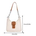 thumbnail image 4 of Bolso cruzado informal para mujer, Bolso tipo cubo de PU con cremallera, cadenas de gran capacidad, resistente al agua, 4 of 8
