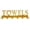Yellow, variant on Decorative Towel Hooks Wall Rack - Metal "TOWELS" Sign with 6 Hooks, Rustproof Hanger for Bathroom, Kitchen & Entryway, Organizer for Towels, Coats & Accessories