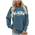 thumbnail image 1 of WEAIXIMIUNG Sweatshirts pour Femmes Mode Tendance Imprimé Lettre Sweatshirt Manches Longues Décontracté Col Rond Sweatshirt, 1 of 3