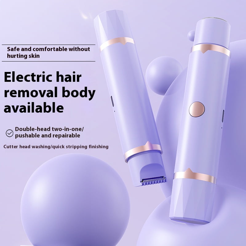 Double-head New Generation Body Hair Trimmer For Face Body Intimate Areas Removable Cutter Head Assembly For Easy Cleaning