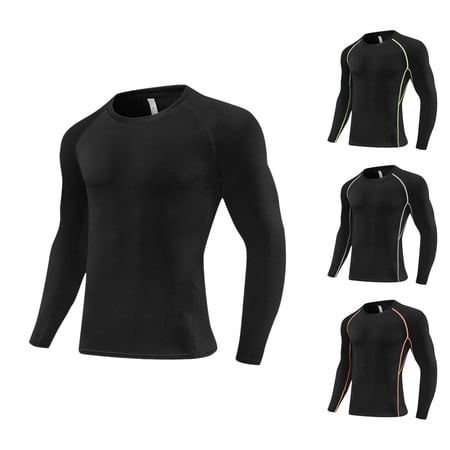 RTKFRFLM Boys Athletic Compression Top Long Sleeve Fitness Training Base Layer Green 5-6 Years