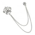 thumbnail image 3 of Pin de broche de cadena jinwen de cristal para hombre con corona de plata, 3 of 7