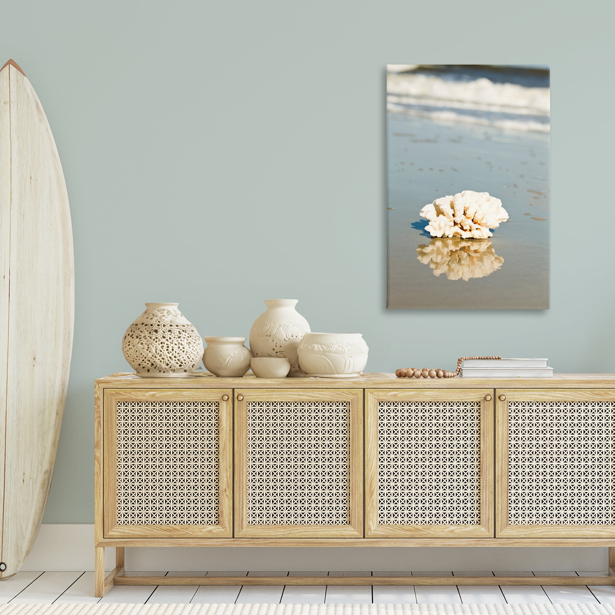 Stupell Industries Coral on Sea Shore Coastal Photography Gallery Wrapped Canvas Art Print Wall Art, 30 x 45