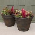 thumbnail image 2 of Sunnydaze Outdoor Weather-Resistant Franklin Flower Pot Planter - 20" - Sable Finish - 2pk, 2 of 4