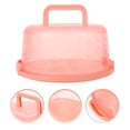 thumbnail image 3 of Pink Plastic Cake Carrier with Lid for 8" Cake/Pies, 3 of 8