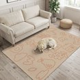 thumbnail image 2 of Area Rugs 4'x6'. Pink Line Art Carpet Runner Indoor Outdoor Rugs Home Decor Aesthetic, Abstract Minimalist Sketch Cartoon Outline Non Slip Mats Washable Accent Rug for Living Room Bedroom, 2 of 8